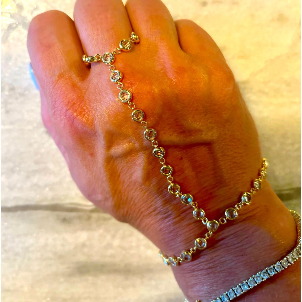 NEW Melinda Maria Gold Hand Chain Bracelet